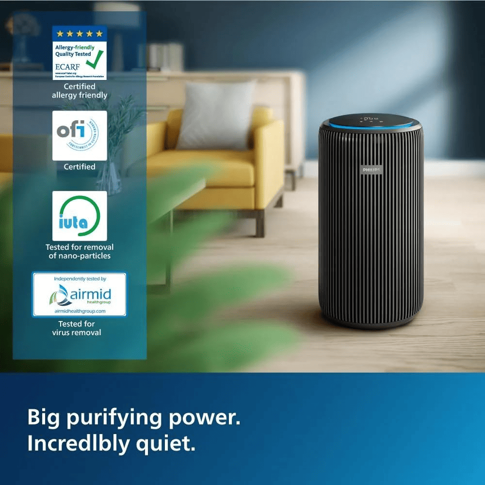 Philips AC4221/63, Portable Smart Air Purifier, HEPA +Double Carbon Combi Filter (Metallic)