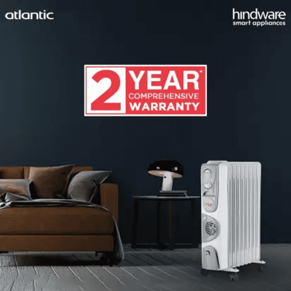 Hindware Atlantic SALOME 11 Fins, 2900 Watts Oil Filled Radiator Room Heater Heater (Atlantic SALOME11f, Grey)