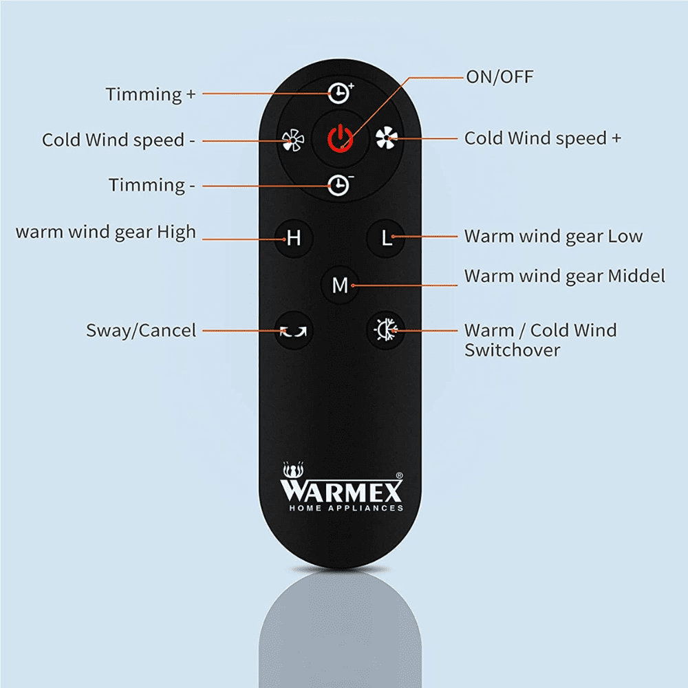 Warmex 2000 Watts Tower Fan Room Heater with Led Display (B-PFH2000 Black & Grey)