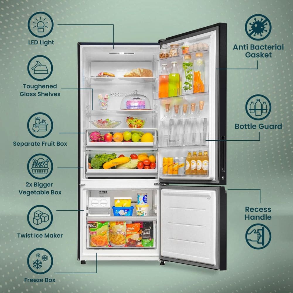 Haier 445 Ltrs 3 Star, Inverter Frost Free, Double Door Refrigerator (HRB-4952CKG-P)