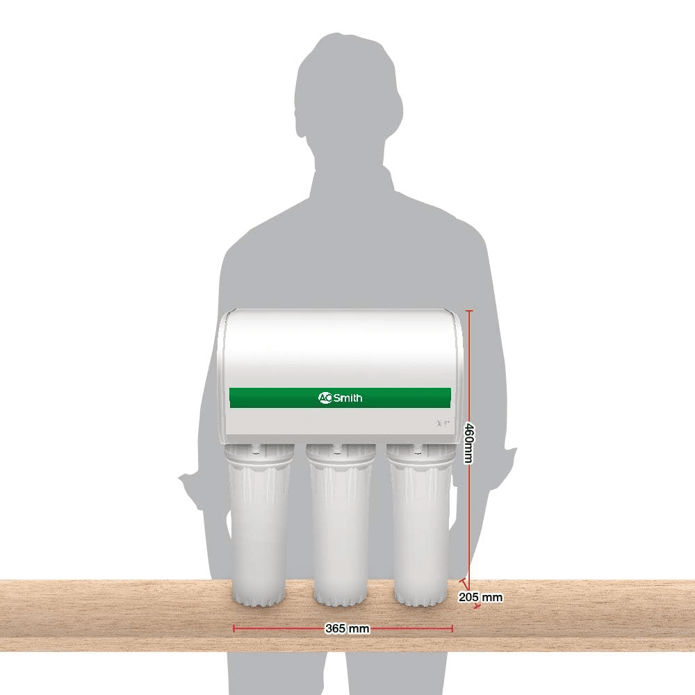 AO Smith RO X5 PLUS, 7.5 Ltrs Storage, Under the Counter Water Purifier, Black