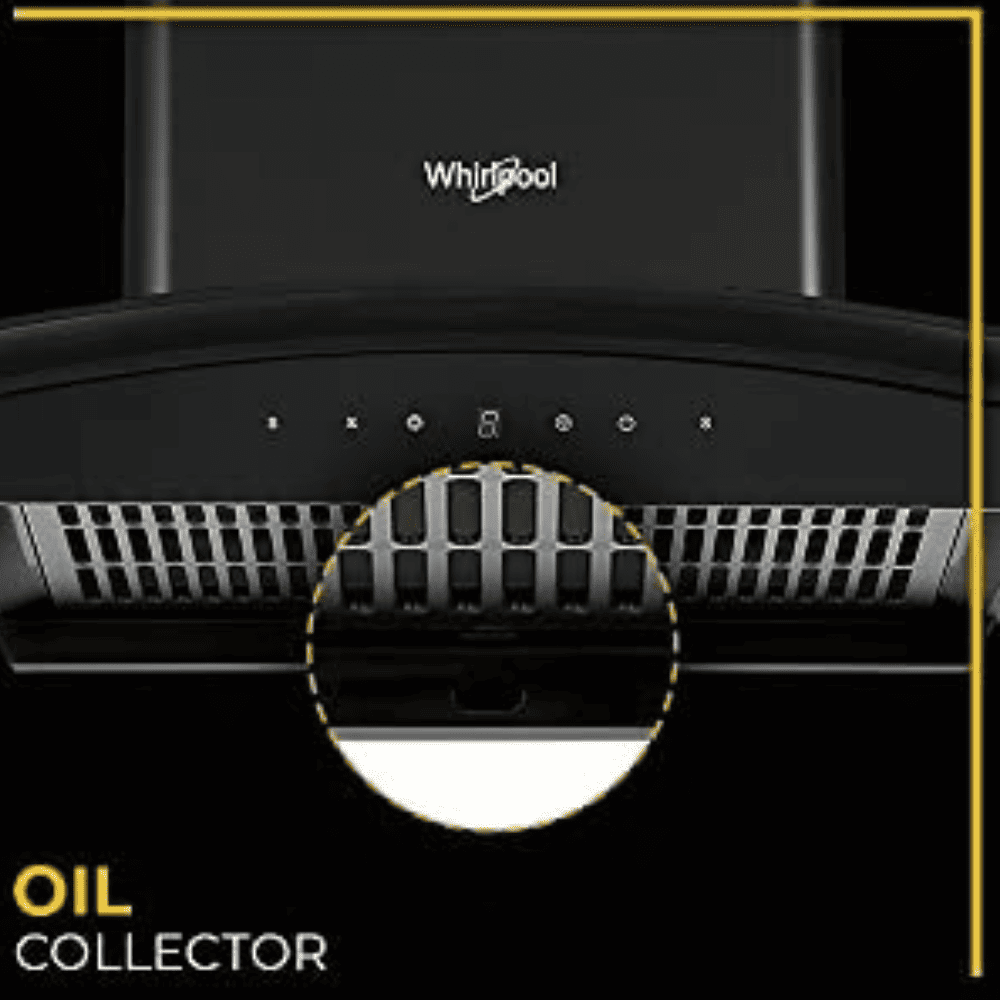 Whirlpool CGFL PRO 602 HAC, 60 cm 1425 m3/hr Auto Clean Wall Mounted Kitechen Chimney, Touch + Motion Sensor Control with Filterless Technology (Black)