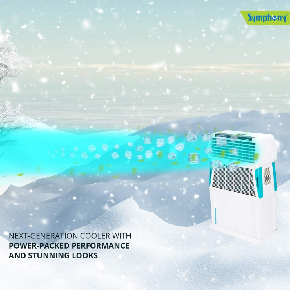 Symphony 80 Ltrs Personal Air Cooler with 4-Side Aspen Pads (Touch80l)