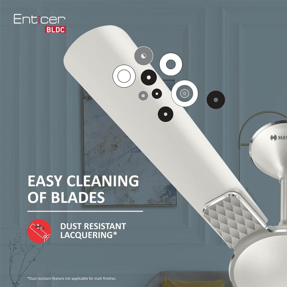 Havells Enticer, 900mm 3 Blade BLDC Motor Air Ceiling Fan