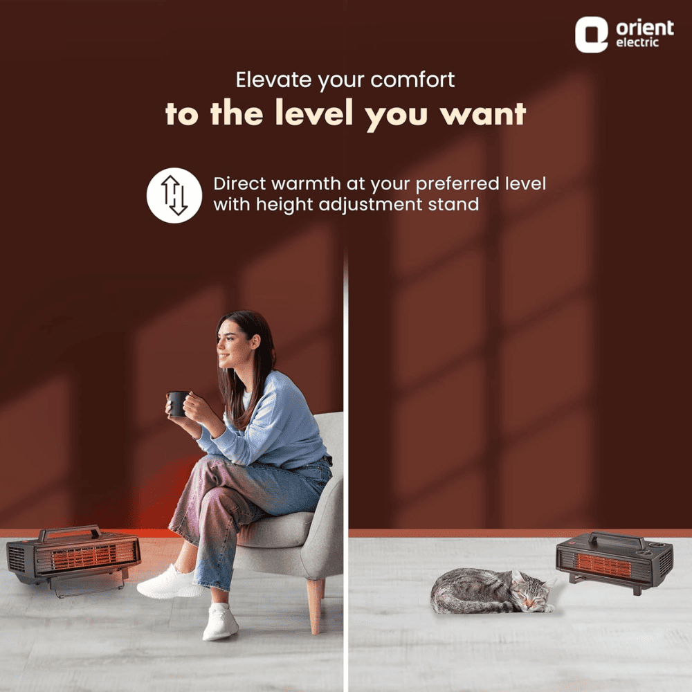 Orient 2000 Watts Electric Heat Convector Compact Room Heater (HC2004D, Black)