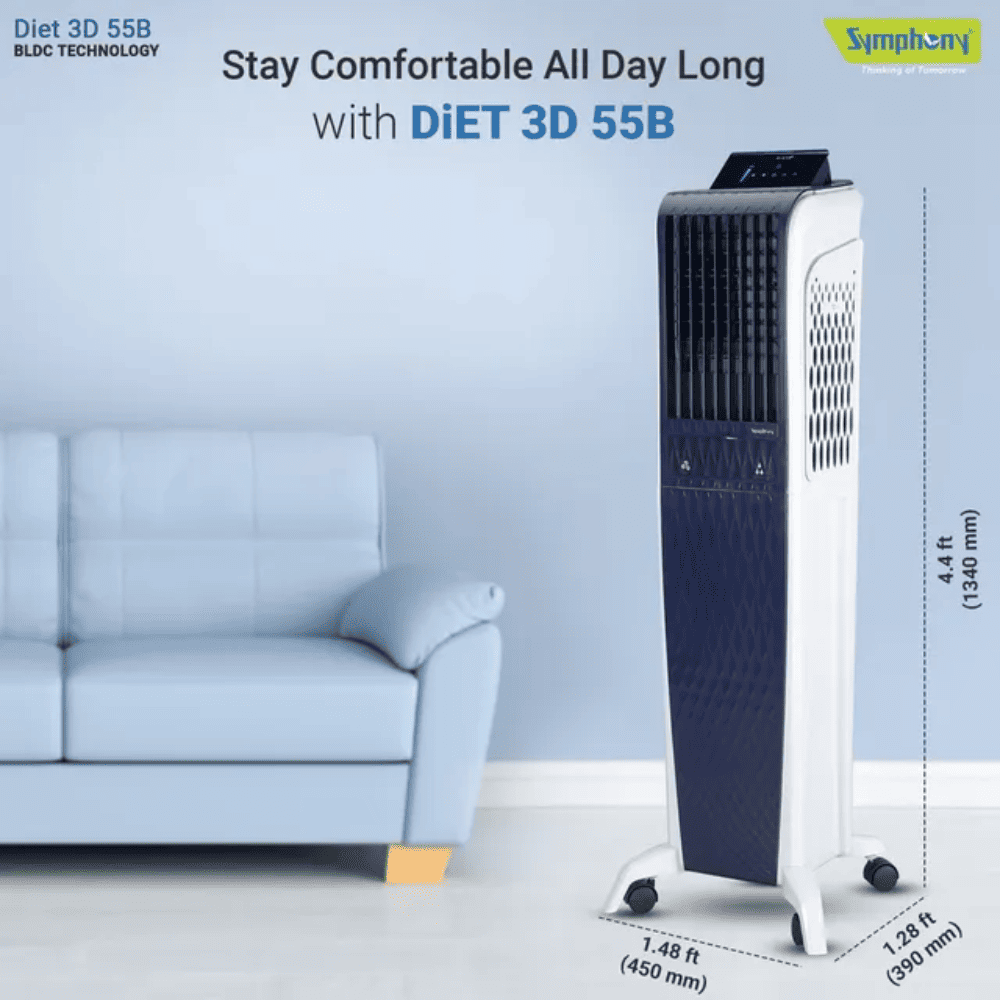 Symphony 55 Portable Tower Air Cooler (DiET3D55B)