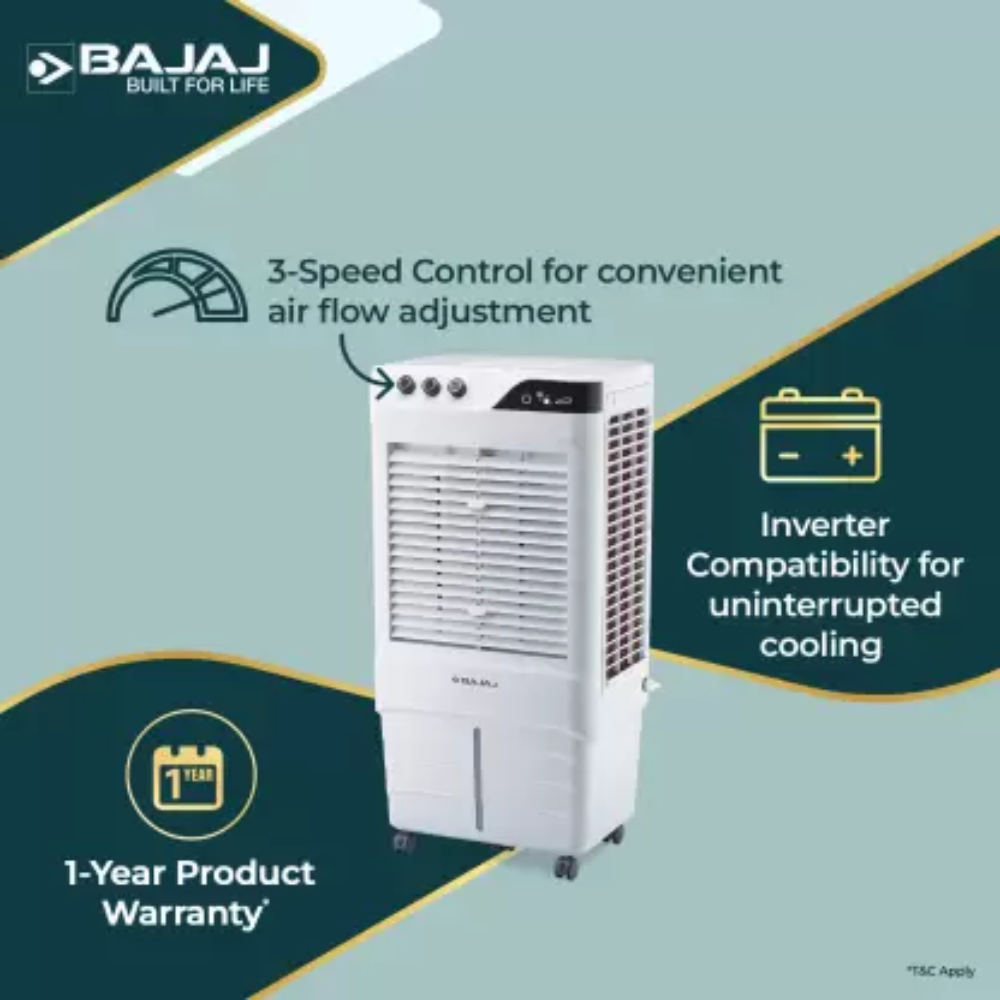 Bajaj DMH90 Neo, 90 Ltrs Portable Desert Room Air Cooler