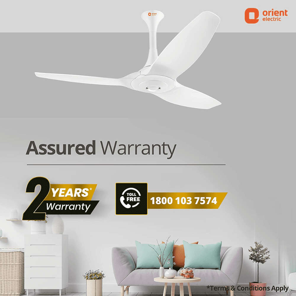 Orient Electric Aeroquite, 1200 mm 3 Blade BLDC Motor with Remote Ceiling Fan