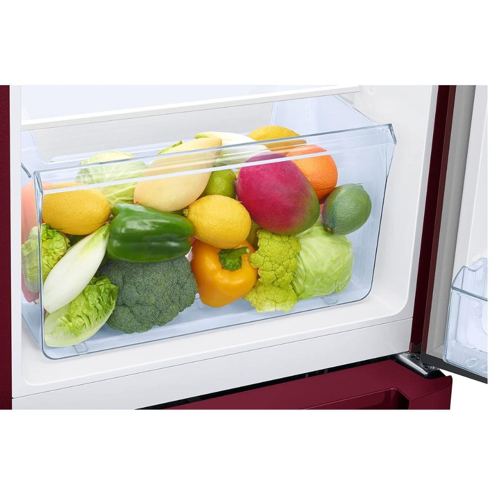 Samsung 189 Ltrs, 4 Star Digital Inverter, Direct Cool Single Door Refrigerator (RR21H2H24RZ, Midnight Blossom Red)