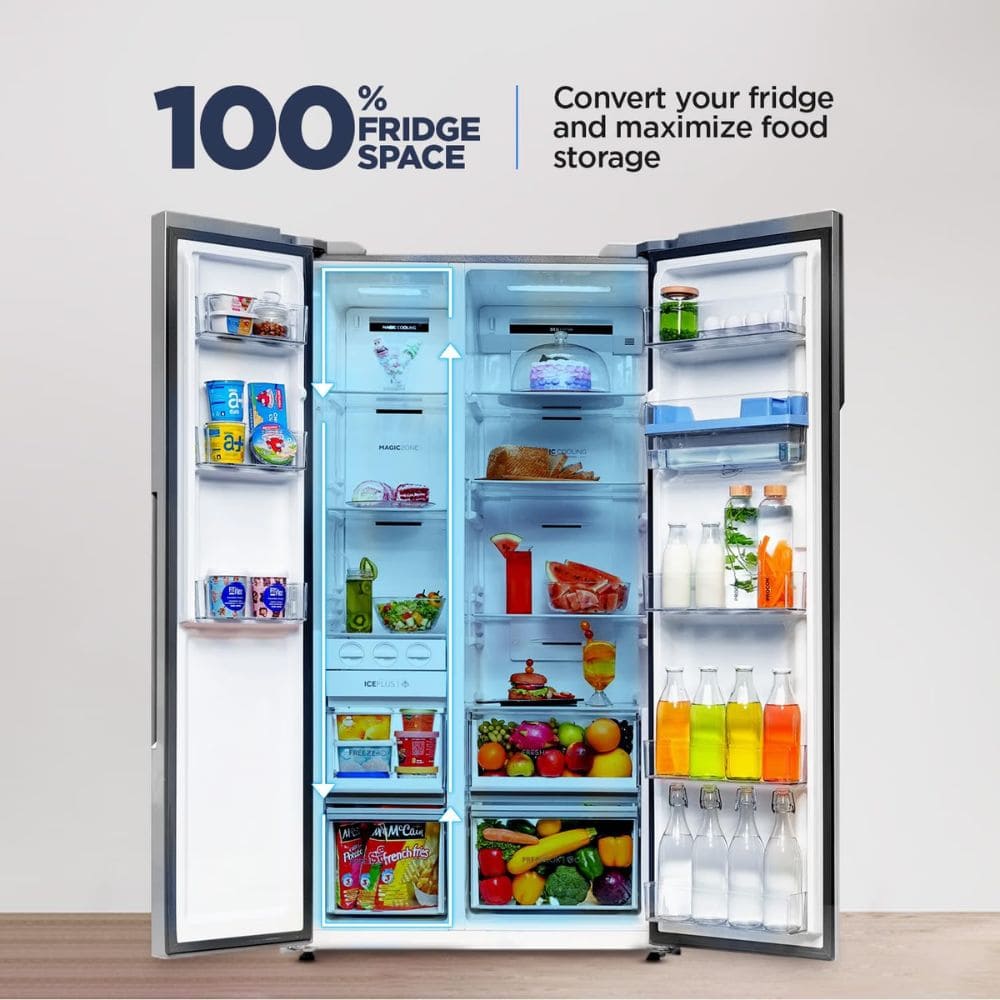 Haier 602 Ltrs, 3 Star Expert Inverter Frost Free 2 Door Side by Side Refrigerator (HRS 682SWDU1)