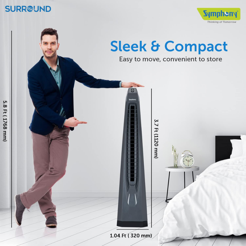 Symphony Surround, Bladeless with Dust Filter Technology Tower Fan