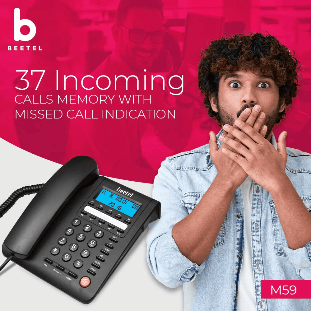 Beetel M59, Caller Id Corded Landline Phone, Black