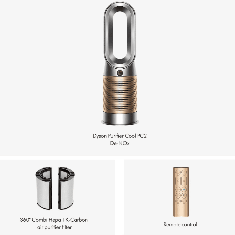 Dyson Hot and Cool HP12 Air Purifier with Remote Control (Allergy Friendly, Nickel & Gold)
