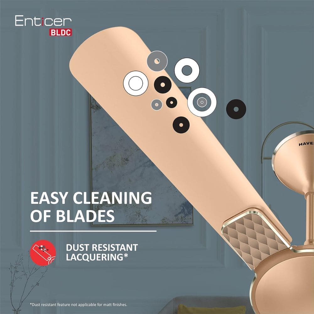 Havells Enticer Art, 1200mm 3 Blade Decorative Air Ceiling Fan