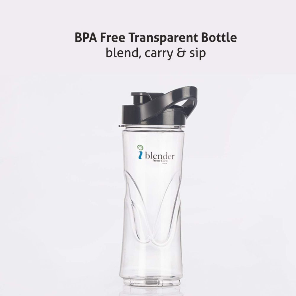 Glen 4047 BL, 200 Watts Personal Electric Hand Blender, BPA free Bottle with carry handle (Black)