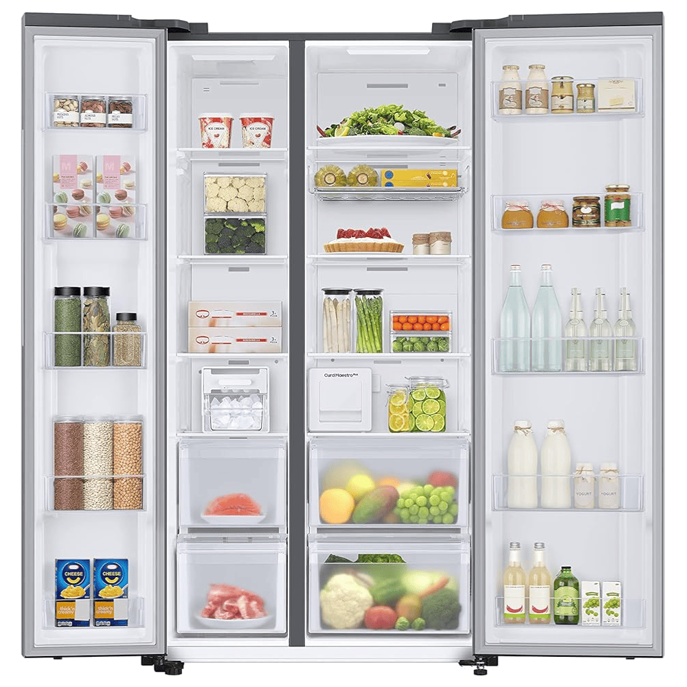 Samsung 644 Ltrs 3 Star, Inverter Frost Free, Side-by-Side Refrigerator (RS76CG8133SL)