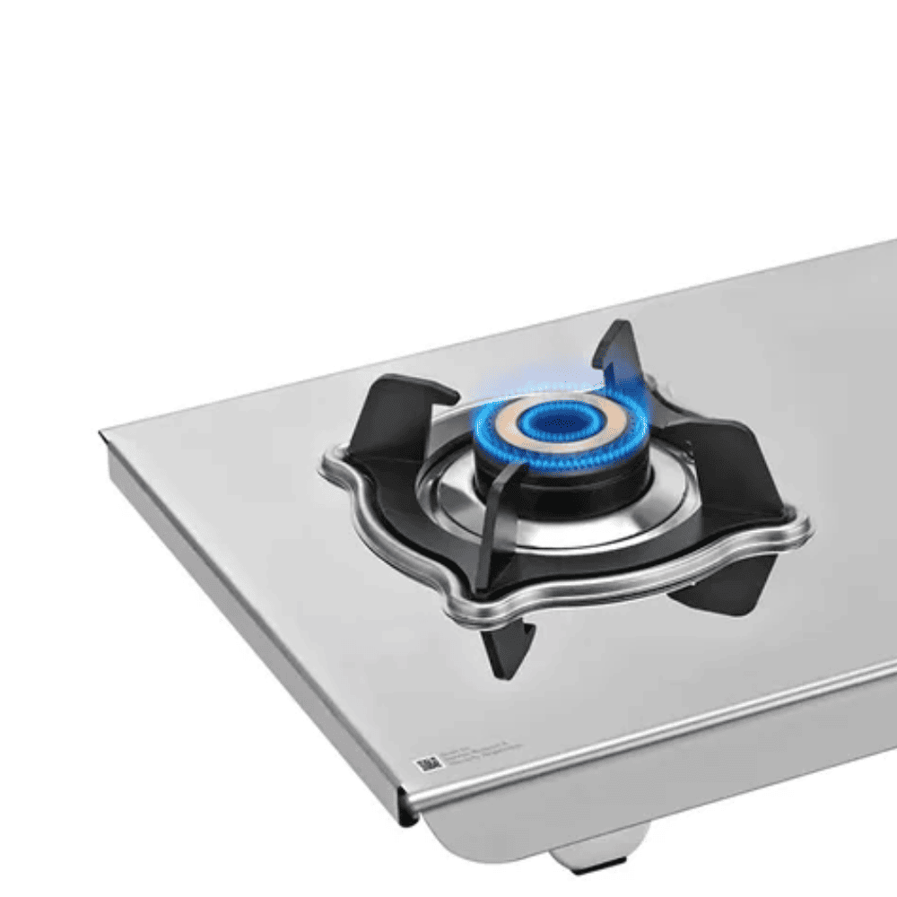 Sujata Cooktop Robusto Plus AI, 2 Burner Auto Ignition Stainless Steel Gas Stove (Silver)