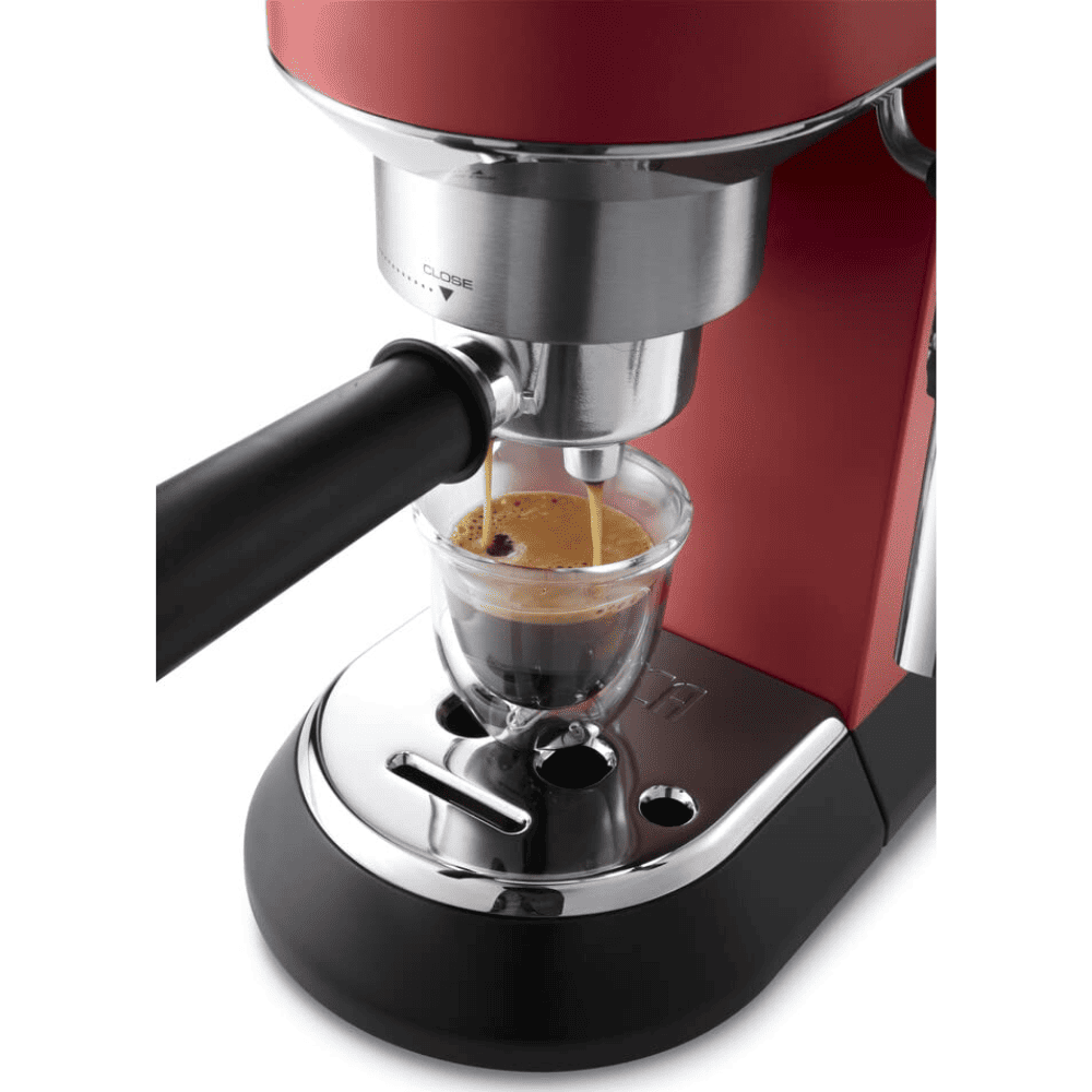 Delonghi EC685.R Dedica Style Pump Espresso Cappuccino Coffee Machine, Red