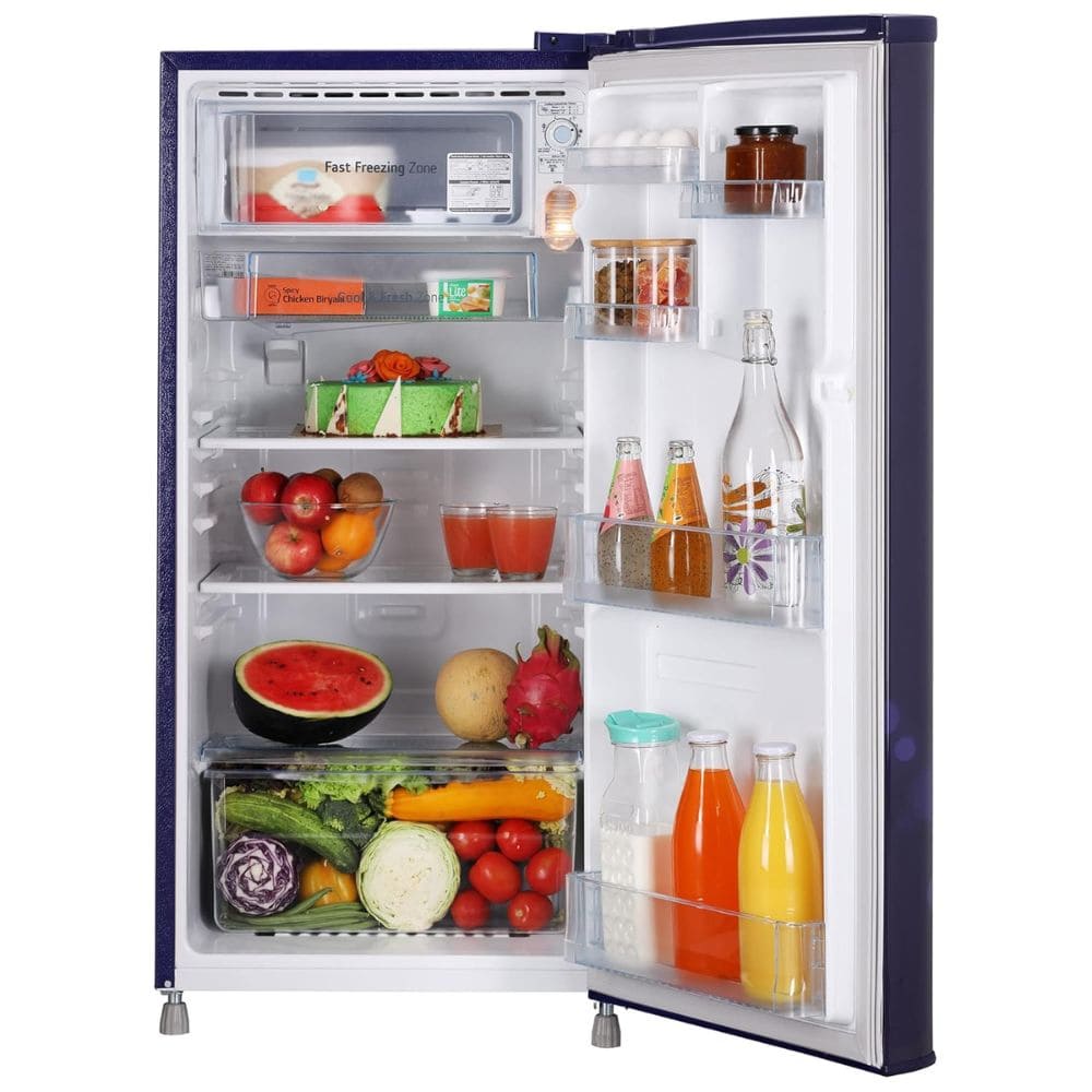LG 190 Ltrs 3 Star Inverter Direct Cool Single Door Refrigerator (GL-B199OBEC, Blue Euphoria)