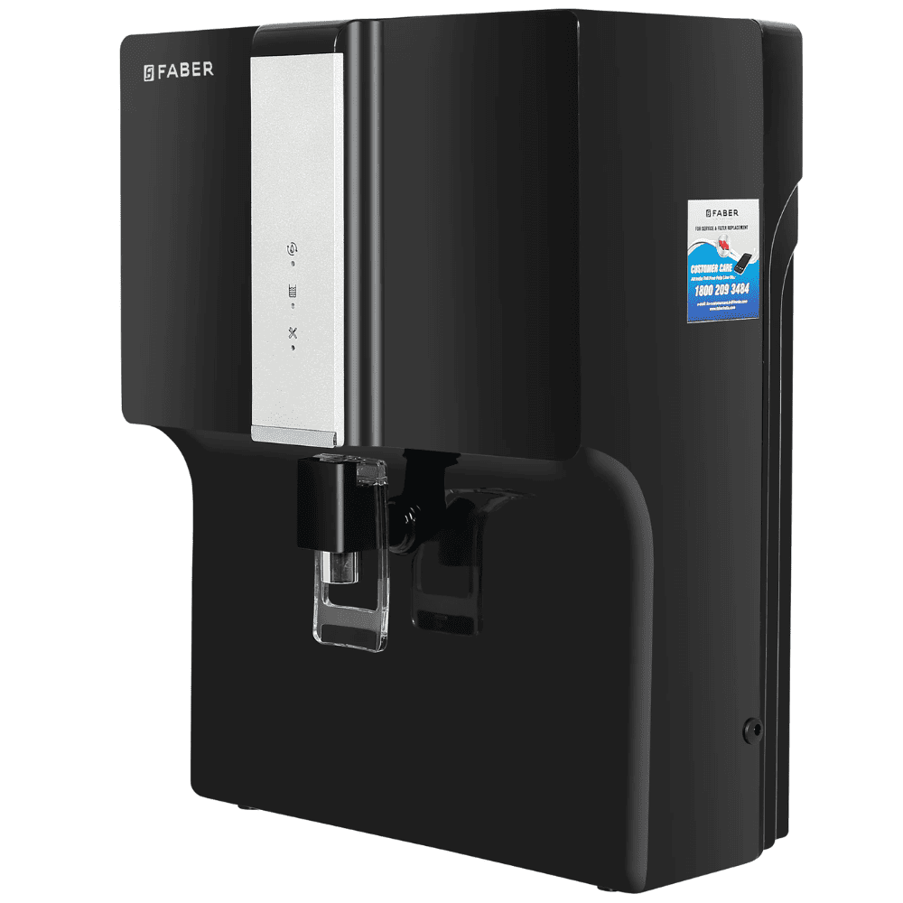 Faber XUV 8000 Alkaline, 7 Ltrs Storage RO + UV + UF Wall Mountable Water Purifier, Black