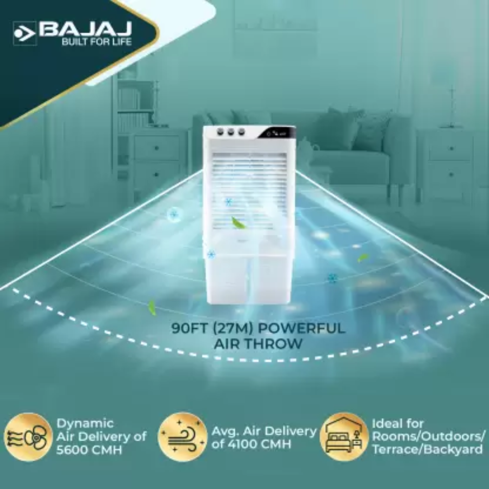 Bajaj DMH90 Neo, 90 Ltrs Portable Desert Room Air Cooler