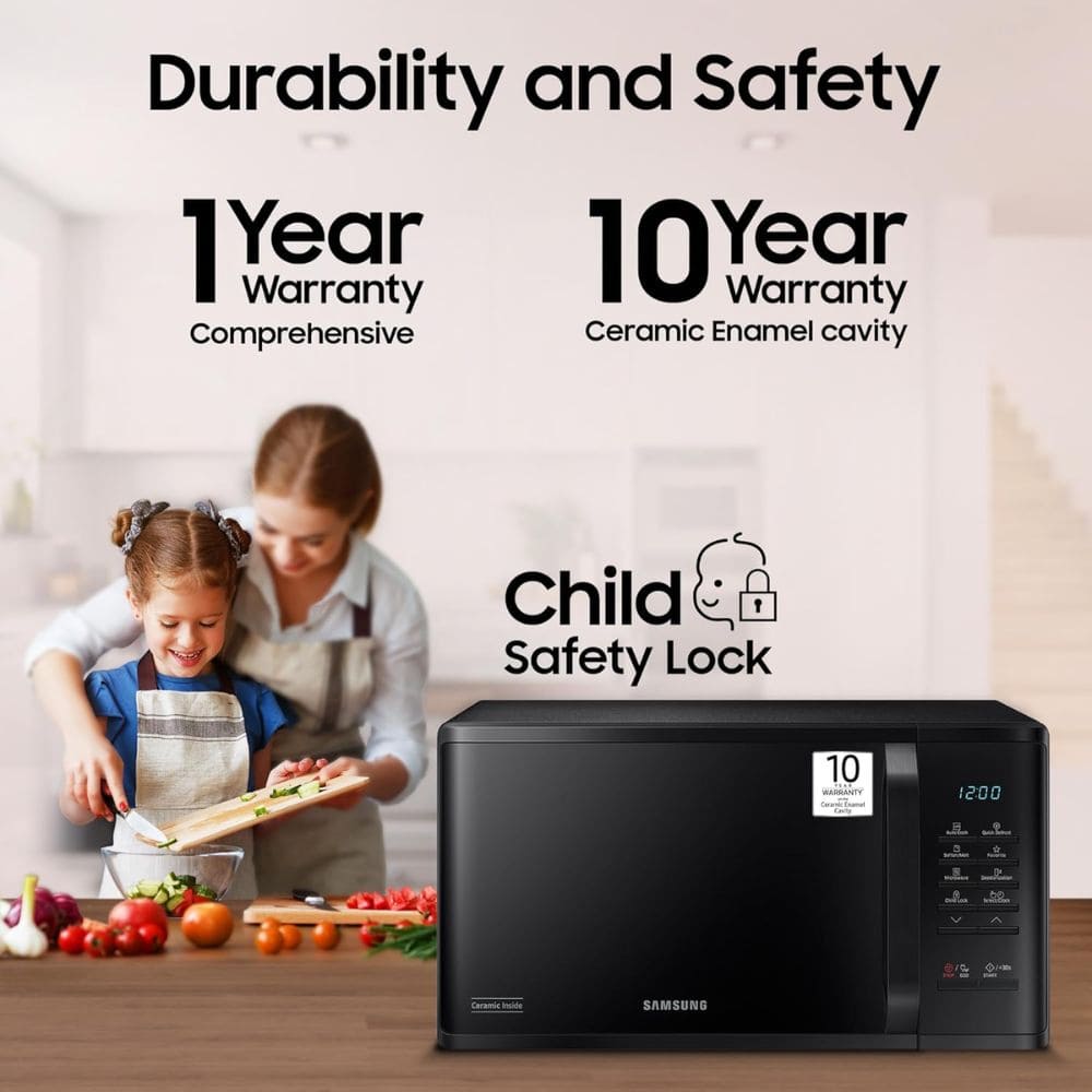 Samsung 23 Ltrs Stainless Steel Convection Solo Microwave Oven (MS23A3513AK,Black)
