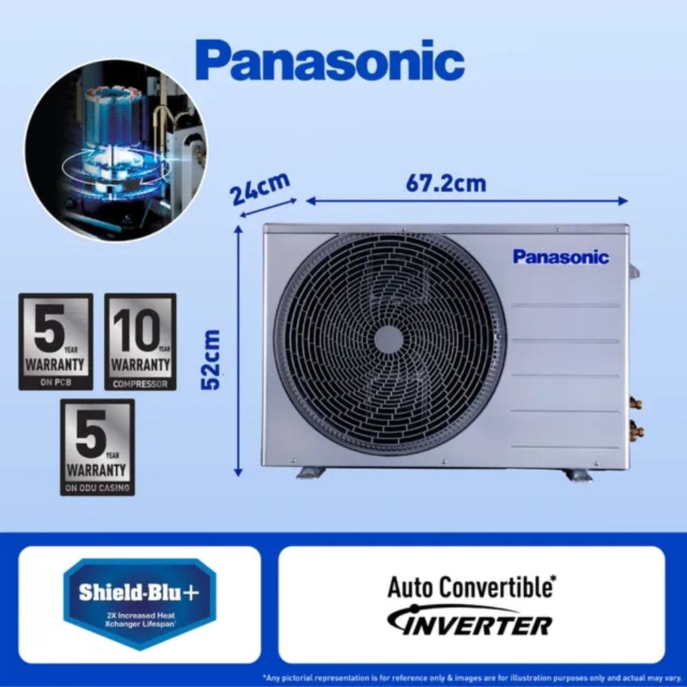Panasonic 1.5 ton 3 Star Inverter Split Air Conditioner (CS/CU-EU18BKY3F, 7-in-1 Convertible)