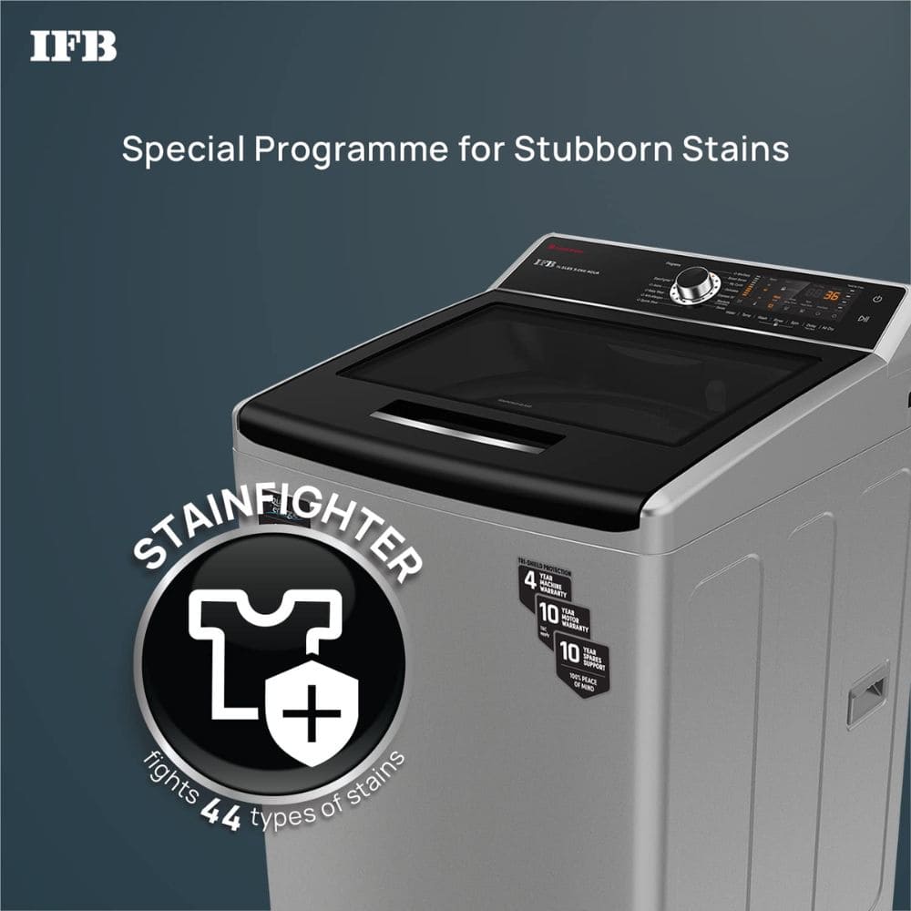 IFB 10 Kg 5 star Fully-Automatic Top Load Washing Machine (TL-S4BLS 10.0KG AQUA, Silver)