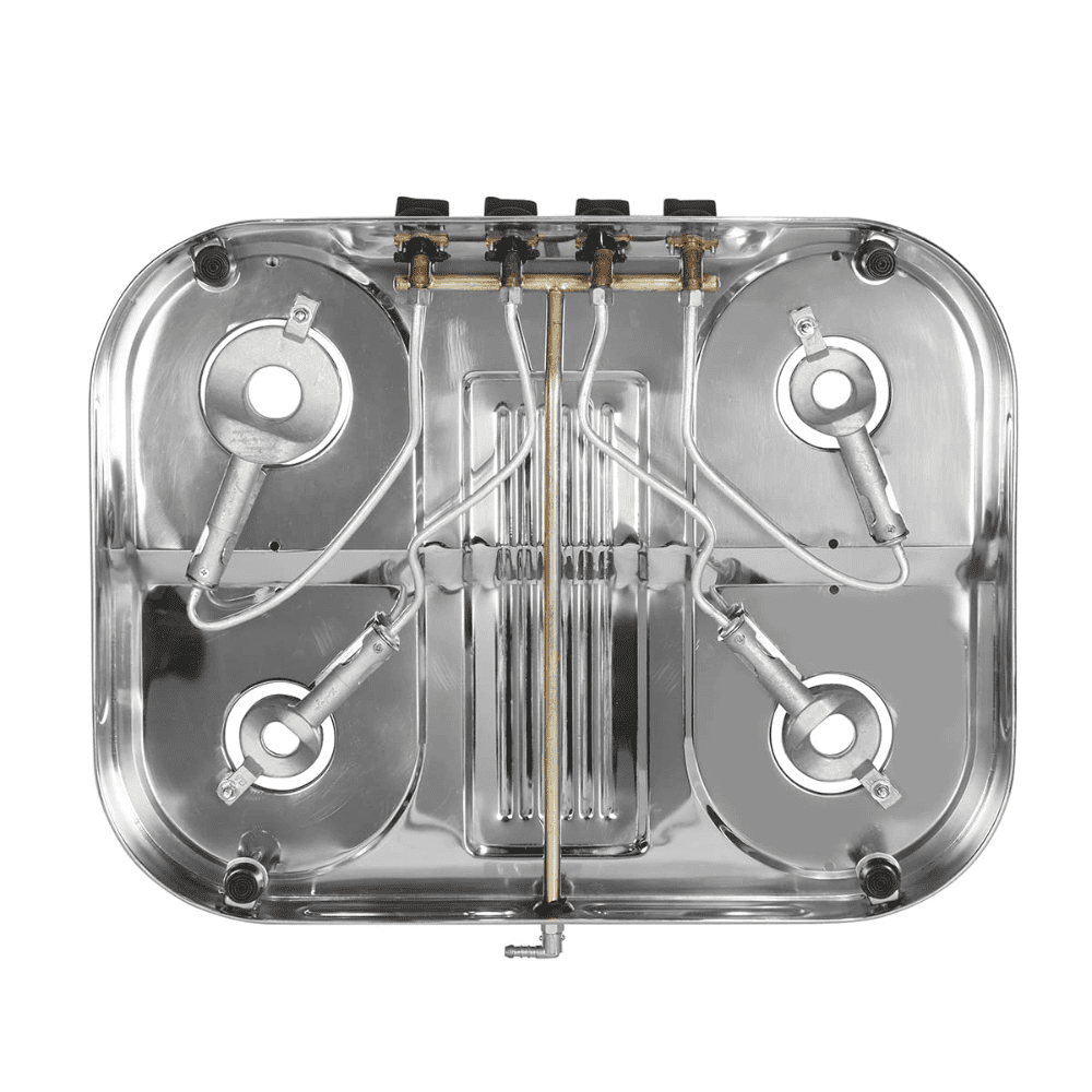 Faber Cooktop, ASTRA 4B SS, 4 Burner 60 cm Manual Ignition Glass Top Brass Burners 4 Medium Gas Stove Glass (Steel Silver Grey)