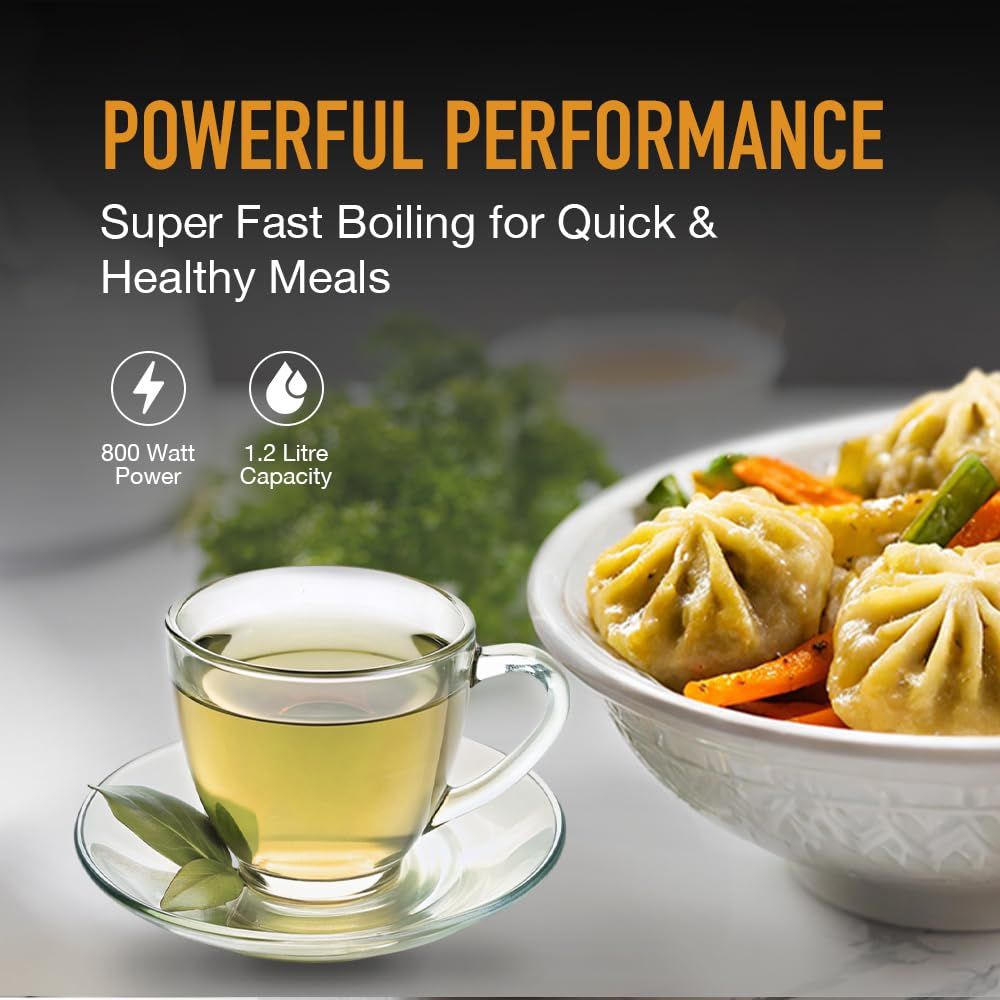 Kent 16114, 800 Watts 1.2 Litres Stainless Steel Kettle Multicooker