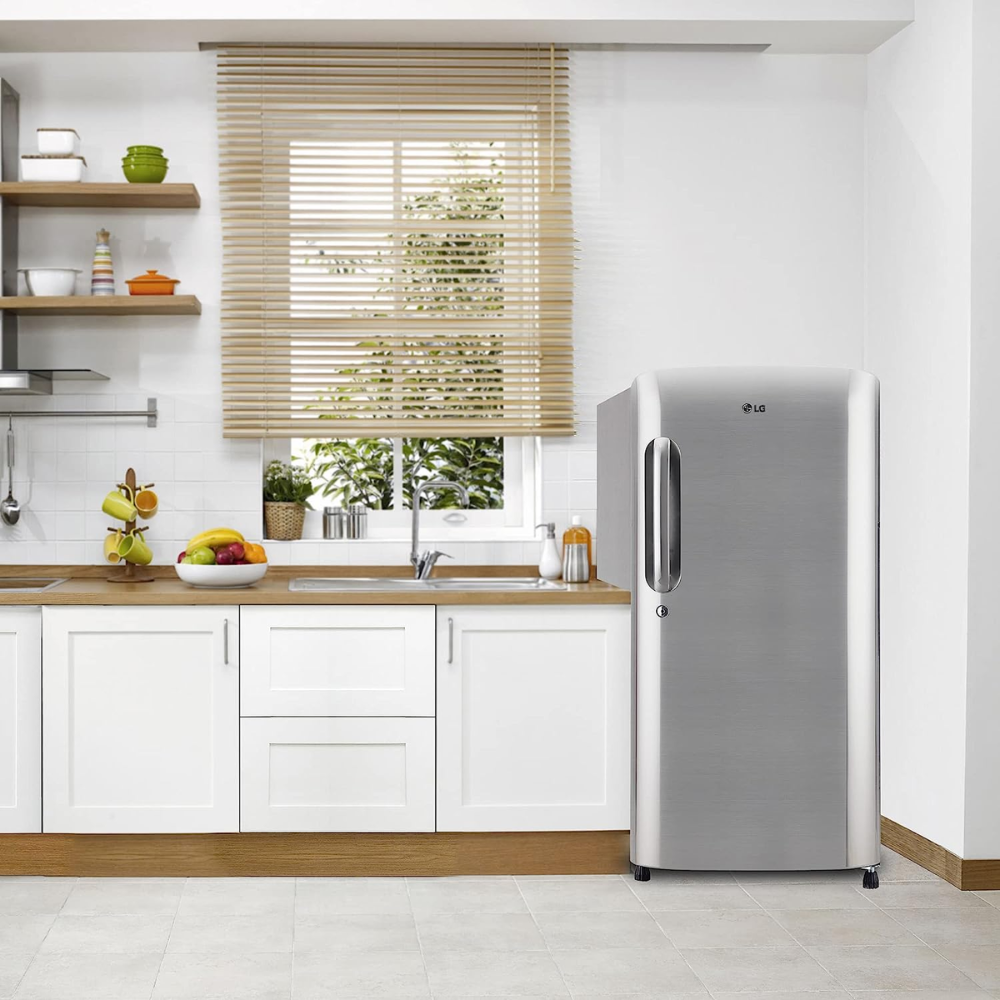 LG 185 Ltrs 3 Star Inverter Direct Cool Single Door Refrigerator (GL-B201APZD, Shiny Steel)