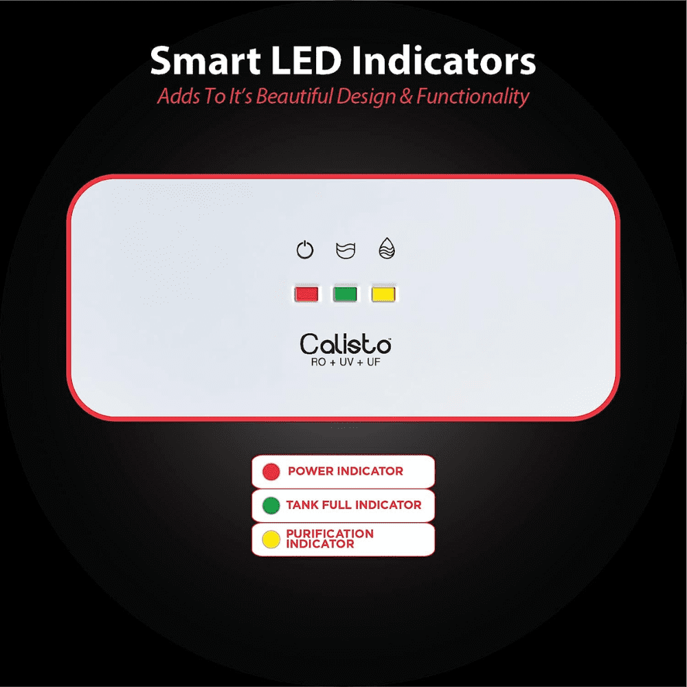 Hindware 18072NFN CALISTO, 7 Ltrs Storage RO + UV + UF Wall Mountable Water Purifier, White