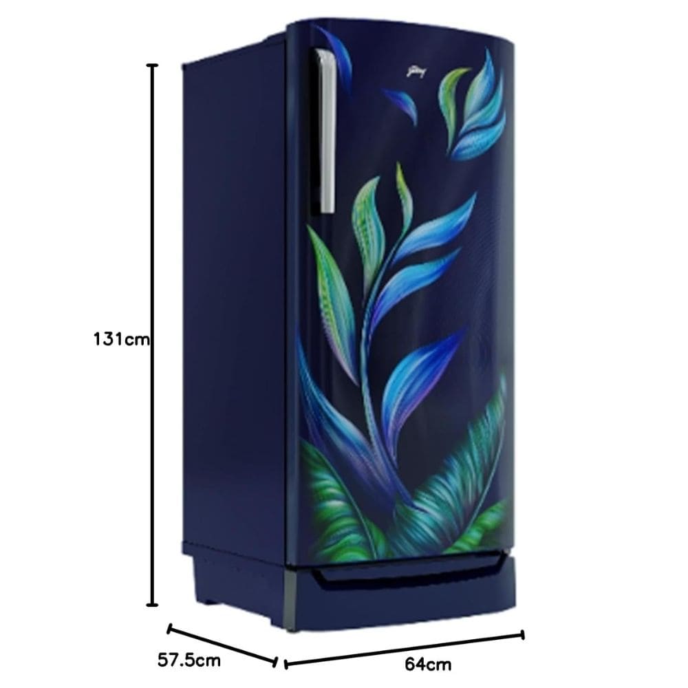 Godrej 184 Ltrs 5 Star Inverter Single Door Refrigerator (RD EMARVEL 207C TDF FU, Blue)