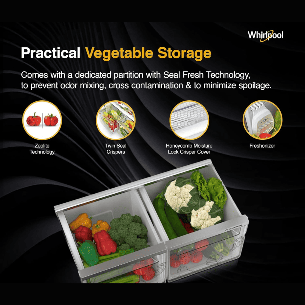 Whirlpool 440 Ltrs 2 Star, IntelliFresh Convertible Inverter Frost Free, Double Door Refrigerator (IF INV CNV 455 Alpha Steel (1S)-Z)