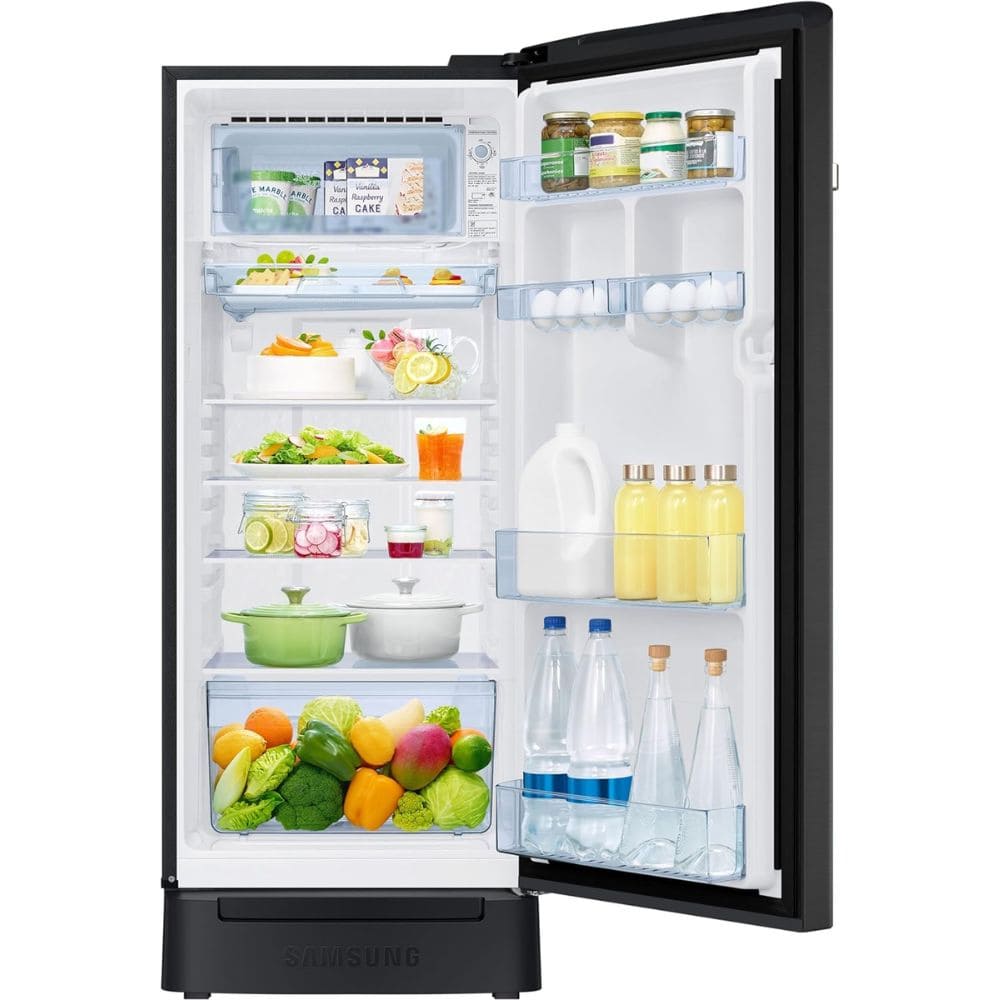 Samsung  RR23D2H23BX, 215 Ltrs 3 Star Inverter Direct Cool Single Door Refrigerator, Luxe Black