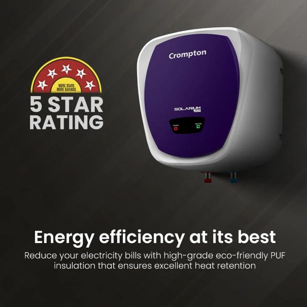 Crompton 15 Ltrs 5 Star Rated Storage Water Heater Geyser (Solarium CLX, ASWH-4915)