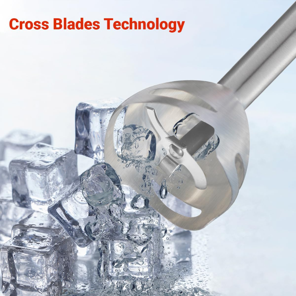 Inalsa Robot Inox, 1000 Watts Stainless Steel Stem Hand Blender (Black and white)