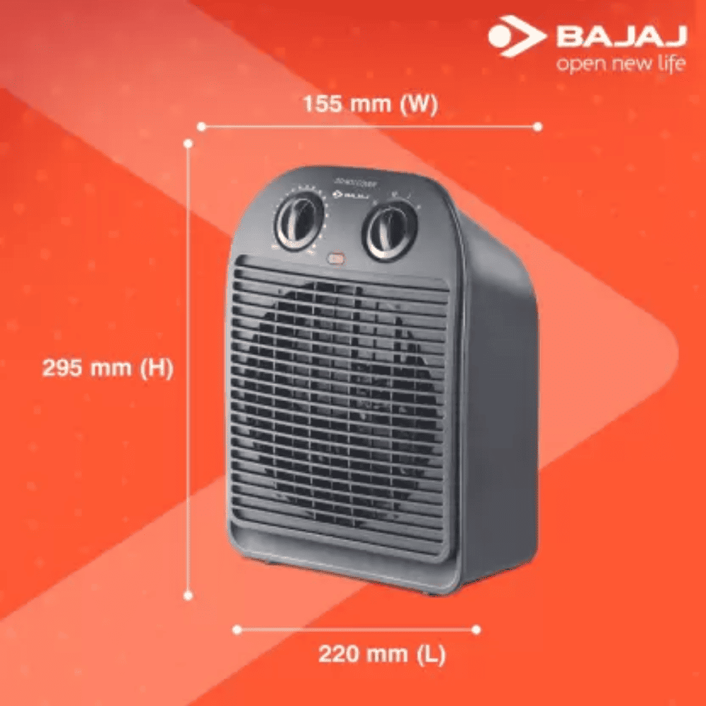 Bajaj 2000 Watts Majesty RFX2 Fan Room Heater, Black