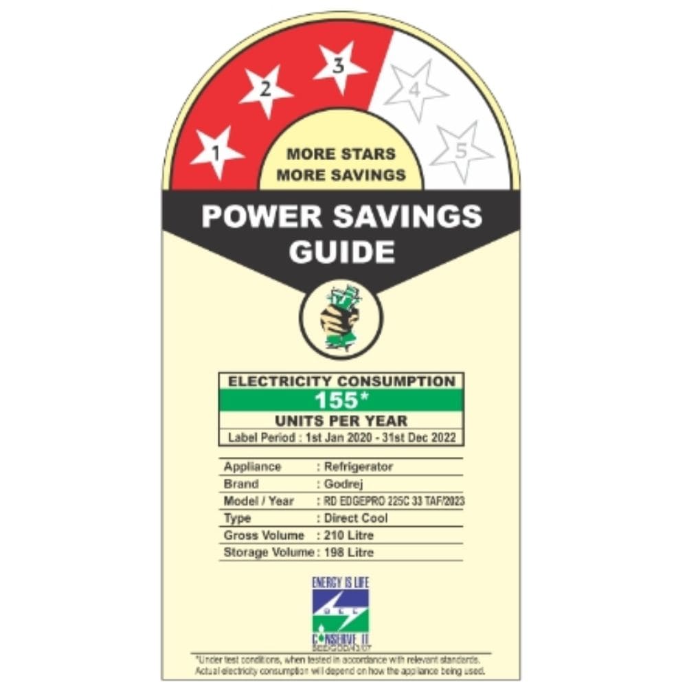 Godrej 185 Ltrs 3 Star Inverter Single Door Refrigerator (RD EDGEPRO 210D TAF, Marine Blue)