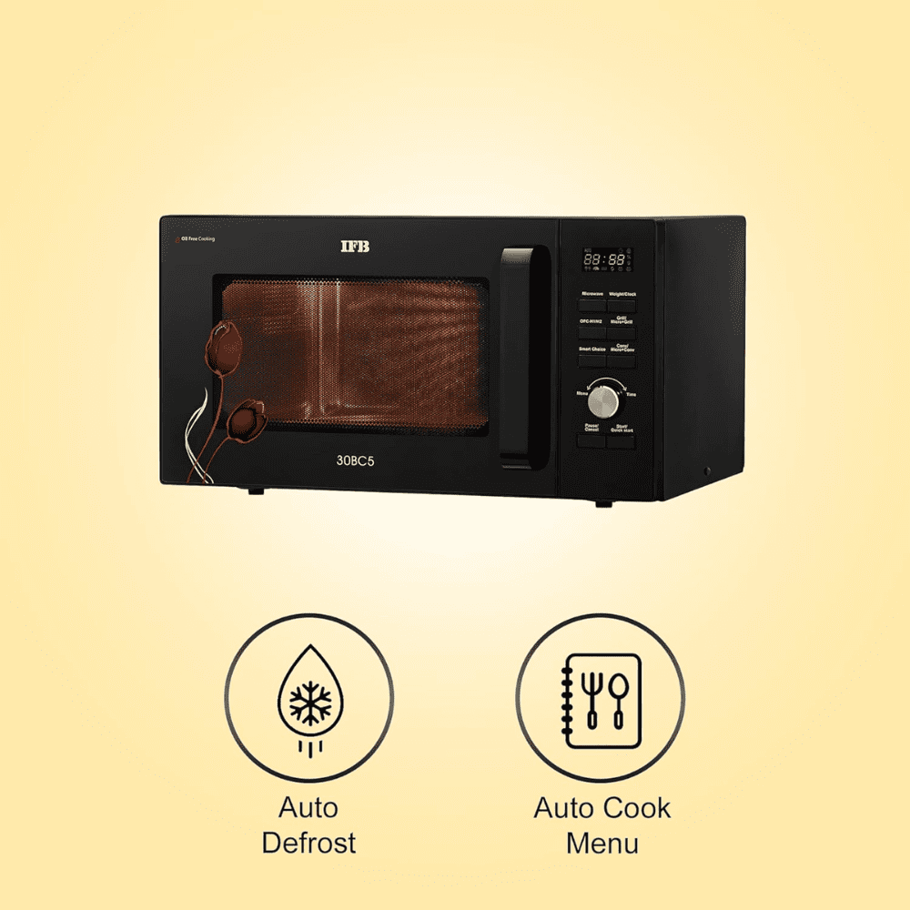 IFB 30 Ltrs Convection Microwave Oven with Oil Free Cooking with Starter Kit (30BC5,Black)