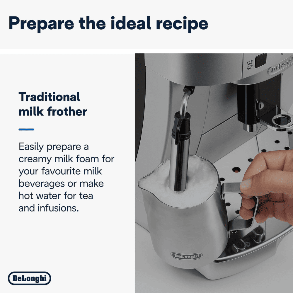 Delonghi Ecam22.110.Sb, Magnifica Bean Fully Automatic Espresso Cappuccino Coffee Machine, Sliver Black