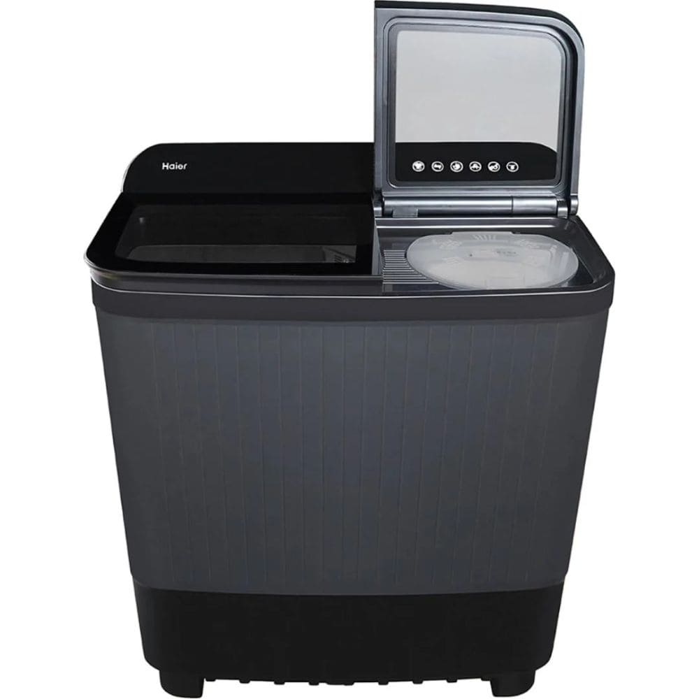 Haier 8.5 Kg 5 Star Semi-Automatic Top Load Washing machine (HTW85-186BBK,Black)