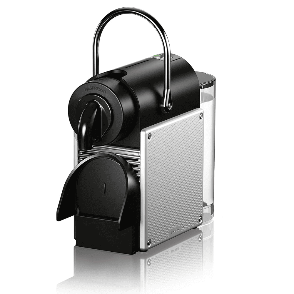 Delonghi EN124S, Nespresso Pixie Aluminium Espresso Capsules Coffee Machine, Sliver Black