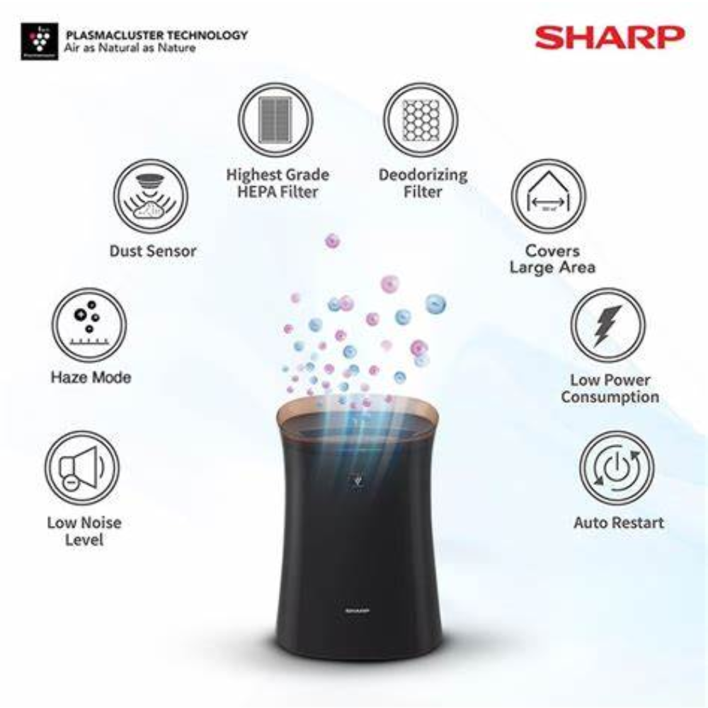 Sharp FP-F40E-TBrown, Plasmacluster Ion Generator & Dual Purification Air Purifier