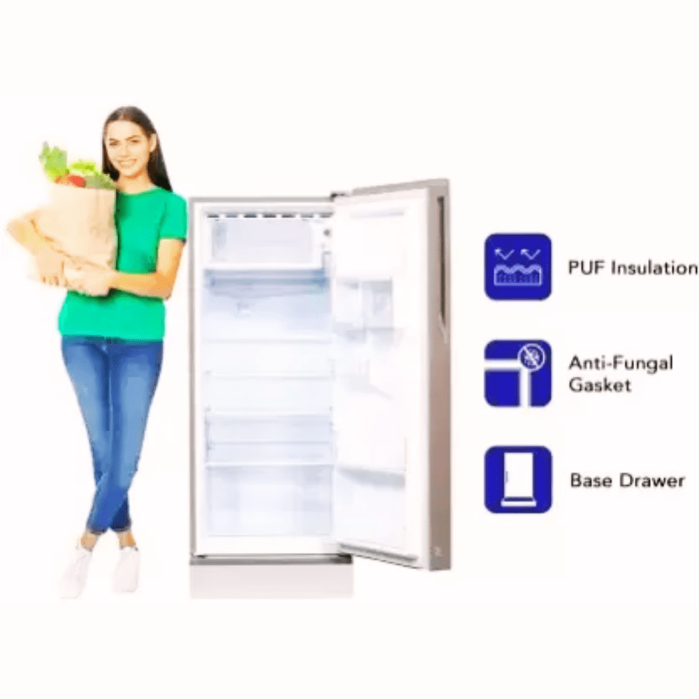 Haier 190 Ltrs 4 Star Inverter Direct Cool Single Door Refrigerator (HRD-2104PMG-P, Silver)