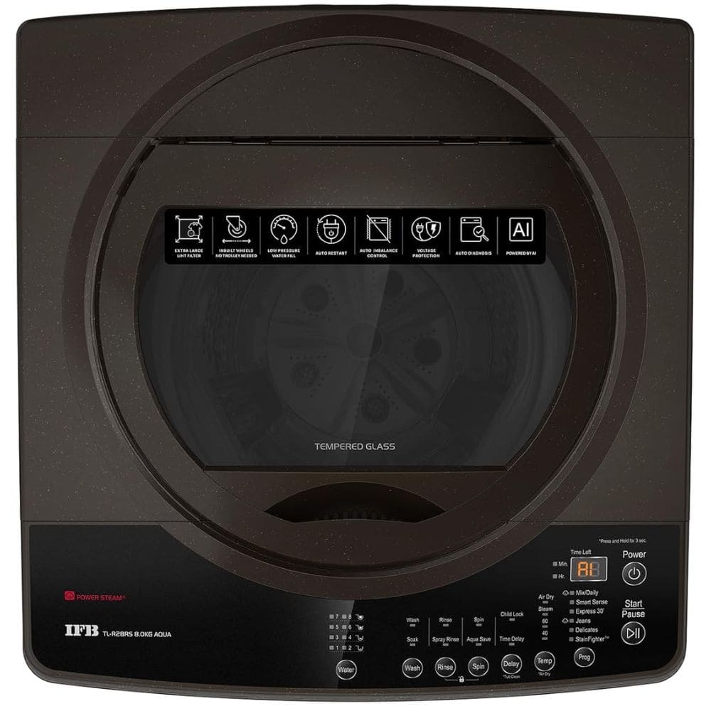 IFB 8 Kg 5 star Fully-Automatic Top Load Washing Machine (TL-R2BRS 8.0KG AQUA, Brown)