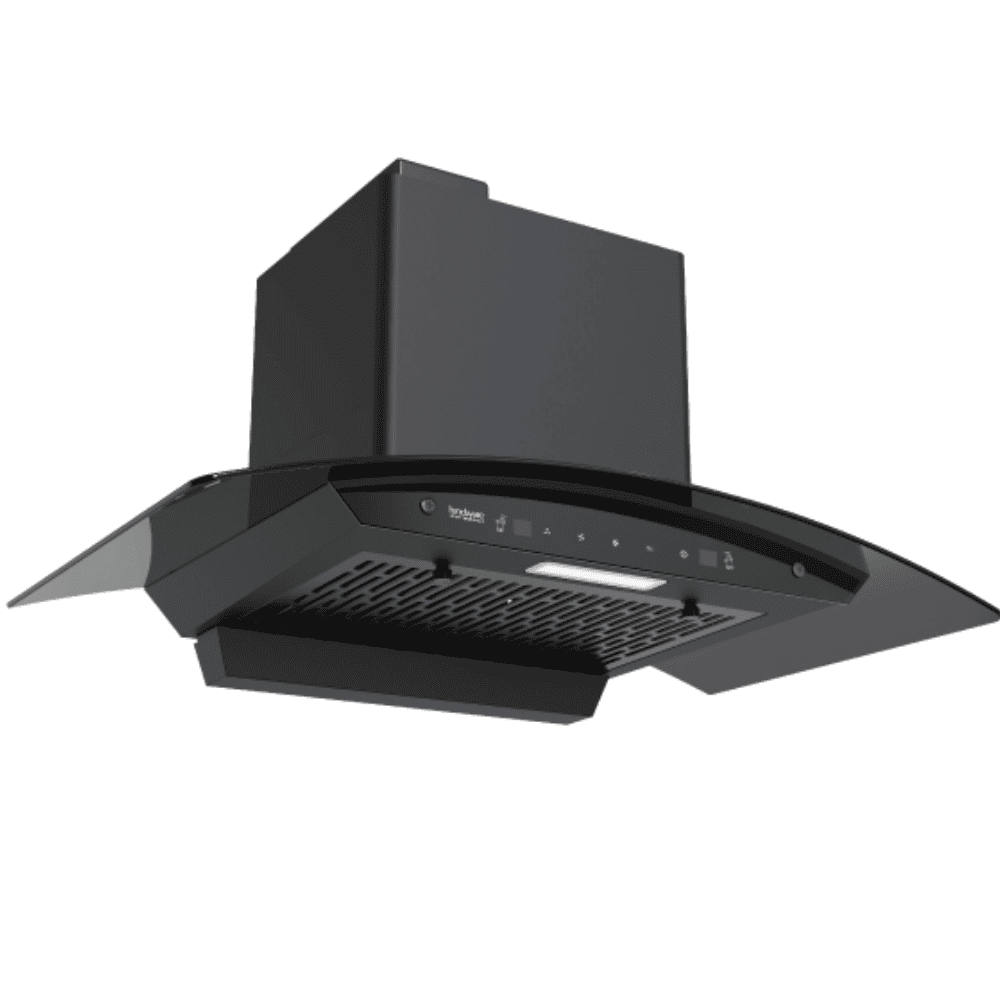 Hindware HOOD EVITA AUTOCLEAN, 60 cm 1200 m3/hr Auto Clean Wall Mounted Chimney, Aiflow Filterless Technology (Black)