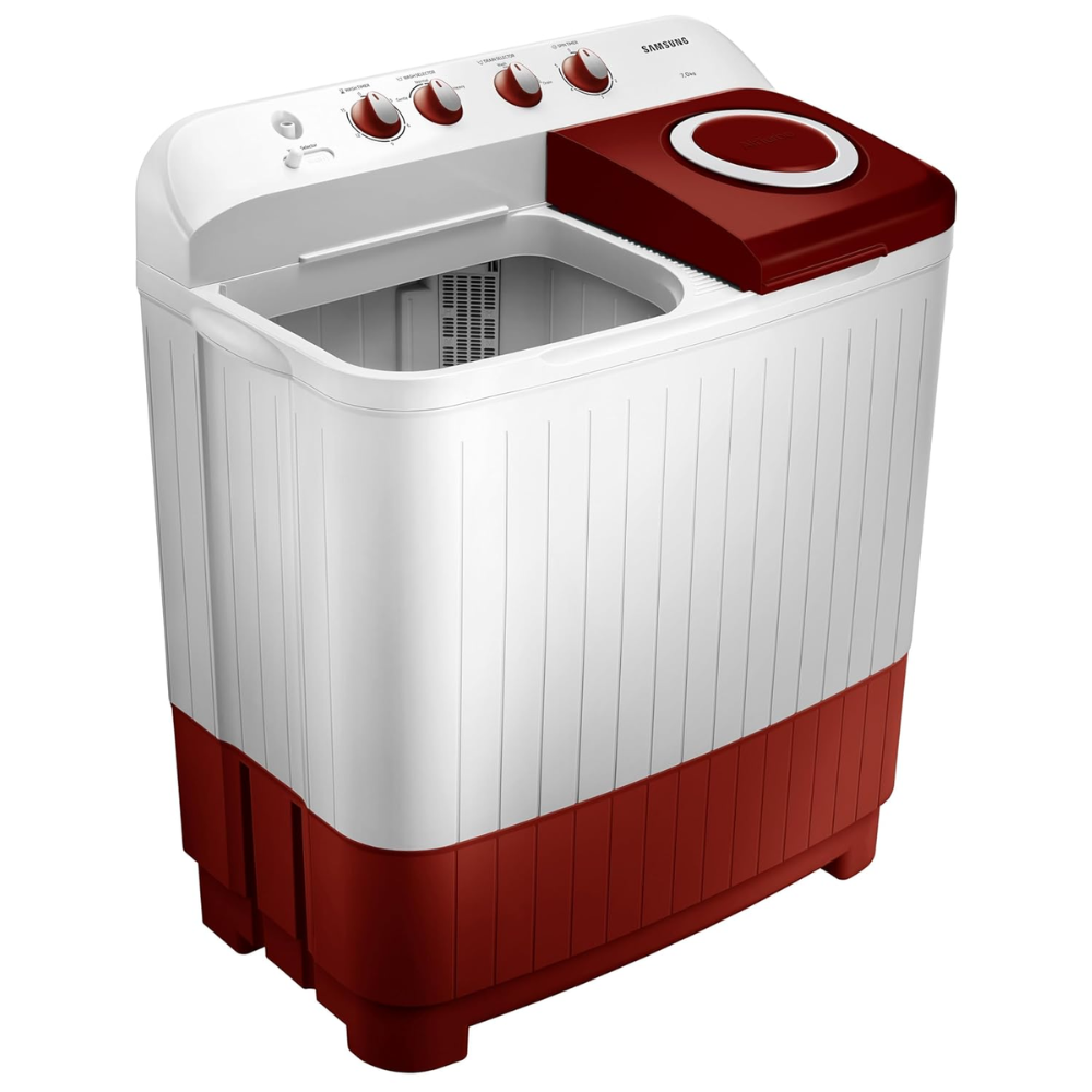 Samsung 7 Kg 5 Star Semi Automatic Top Load Washing Machine (WT70C3000RR, Red & White)