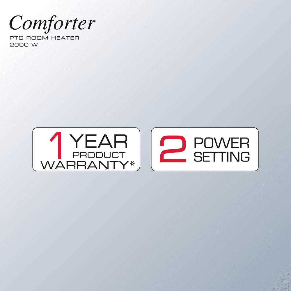 Havells 2000 Watts Comforter Room Heater, White & Black