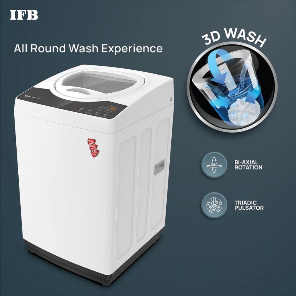 IFB 7 Kg 5 star Fully-Automatic Top Load Washing Machine (TL-R1WH 7.0KG AQUA, white)